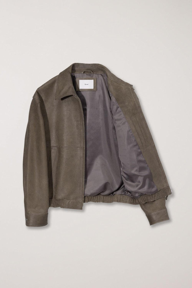 Dunst-Unisex suede drizzler jacket soft khaki-dgallerystore
