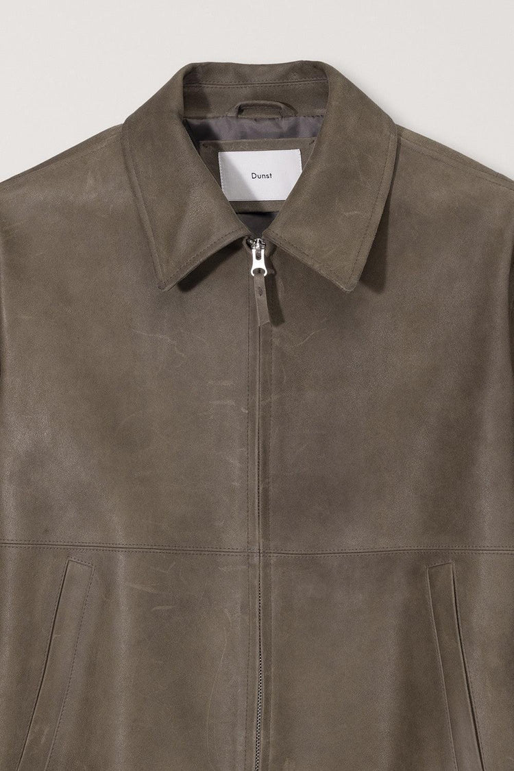 Dunst-Unisex suede drizzler jacket soft khaki-dgallerystore