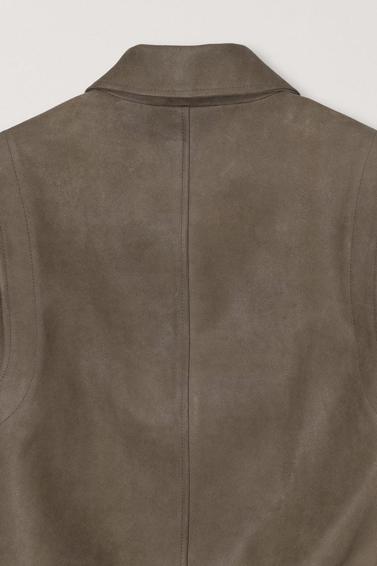 Dunst-Unisex suede drizzler jacket soft khaki-dgallerystore