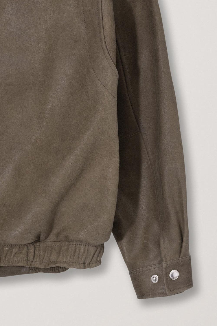 Dunst-Unisex suede drizzler jacket soft khaki-dgallerystore