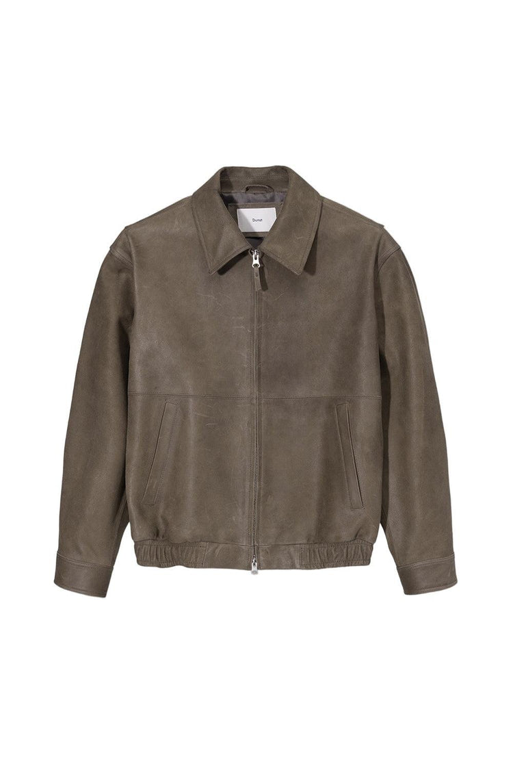 Dunst-Unisex suede drizzler jacket soft khaki-dgallerystore