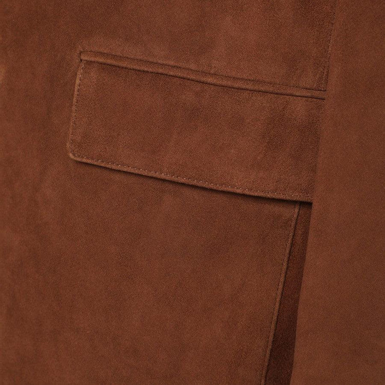 Dunst-Unisex suede tailored half jacket camel-dgallerystore