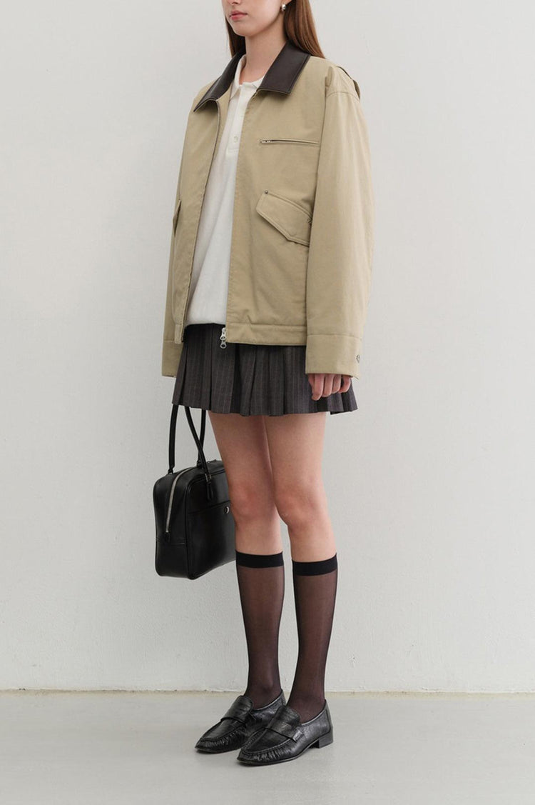 Dunst-Unisex vintage padded work jacket beige-dgallerystore