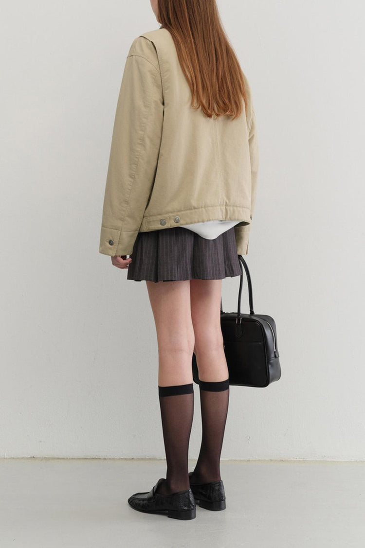 Dunst-Unisex vintage padded work jacket beige-dgallerystore