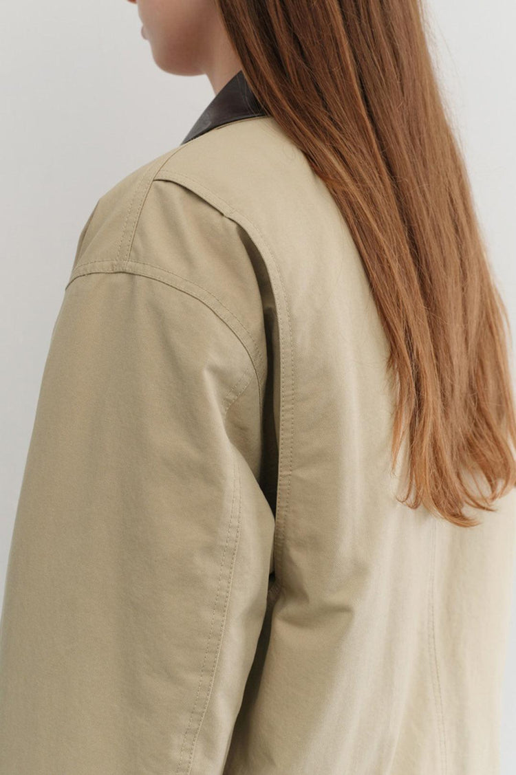 Dunst-Unisex vintage padded work jacket beige-dgallerystore