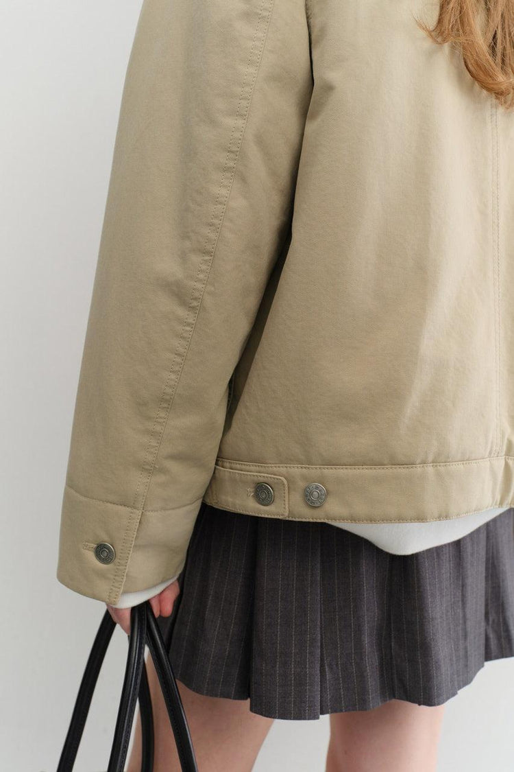 Dunst-Unisex vintage padded work jacket beige-dgallerystore