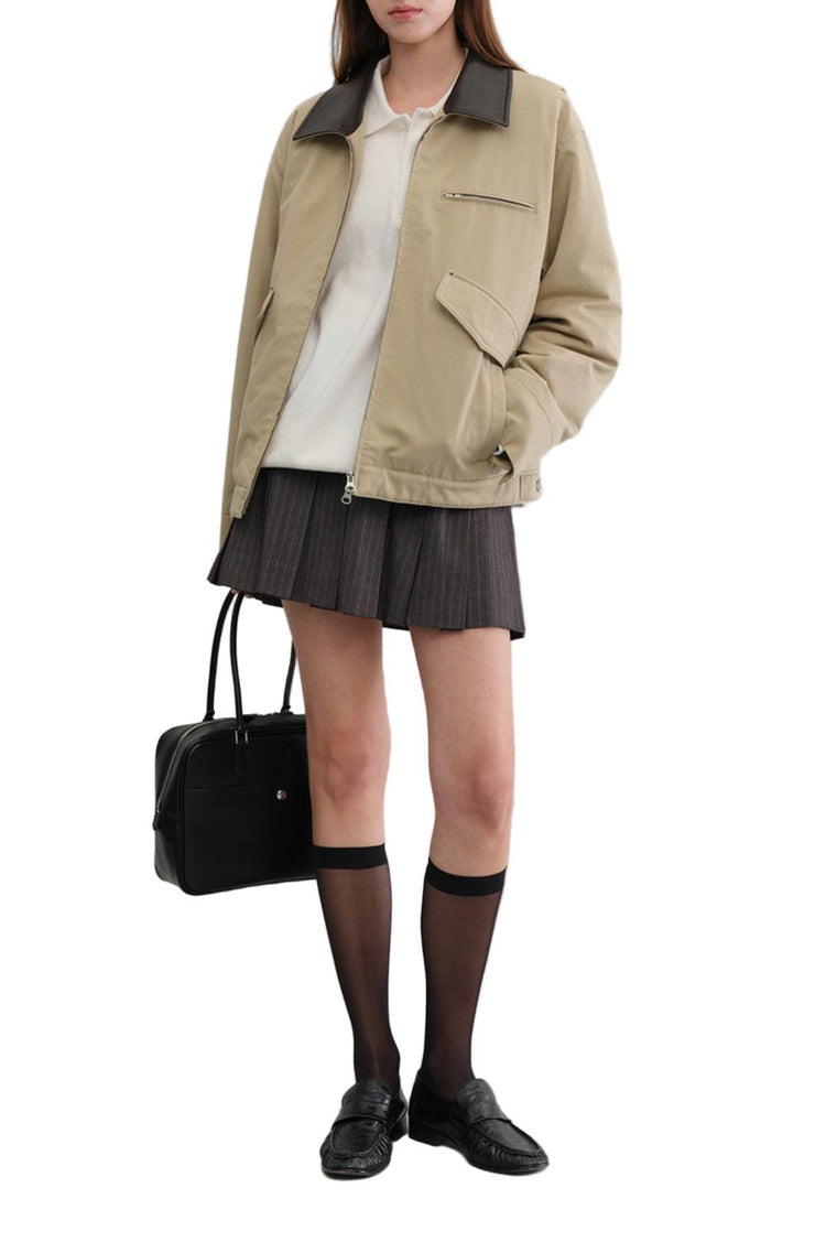 Dunst-Unisex vintage padded work jacket beige-dgallerystore