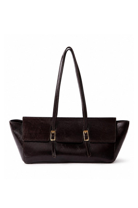 Elleme-Le bateau large vintage leather chestnut-dgallerystore