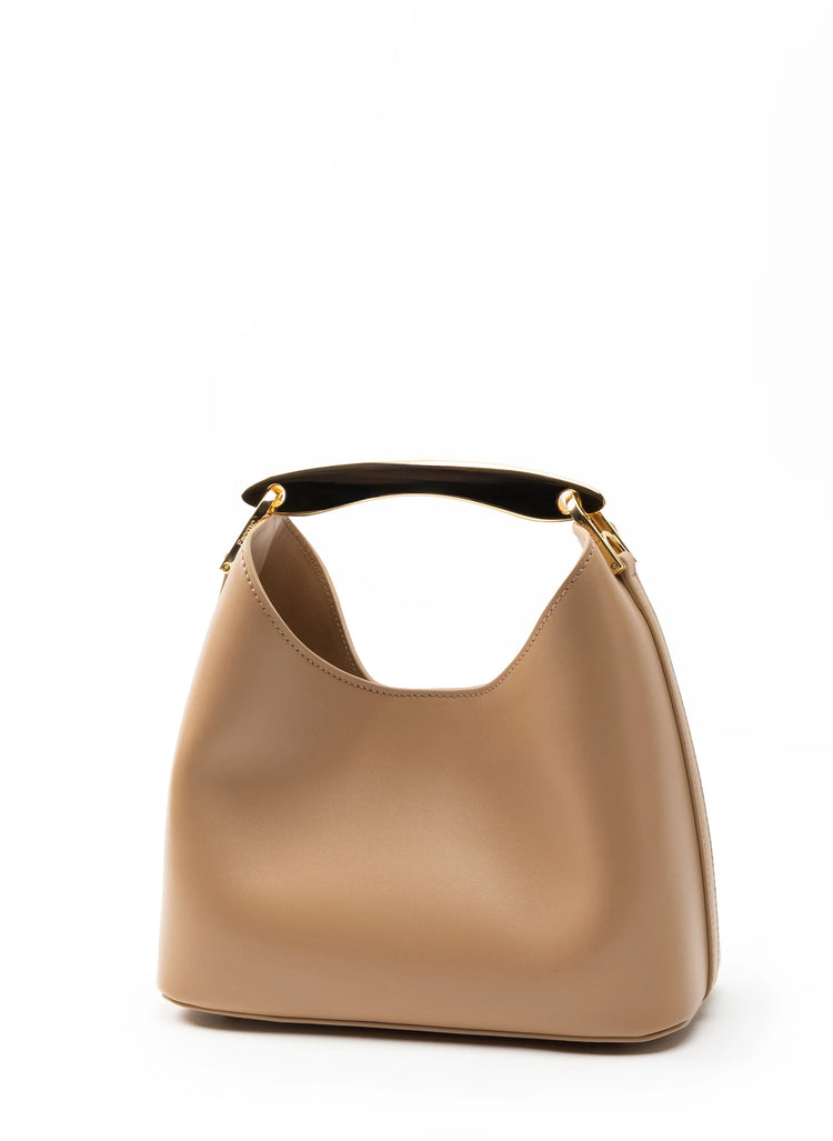 Elleme-Small boomerang leather cappuccino-dgallerystore
