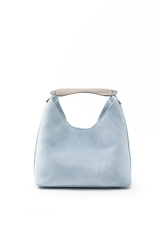 Elleme-Small boomerang suede light blue silver-dgallerystore