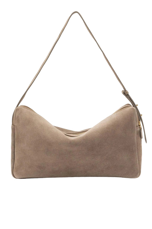 Elleme-Trousse large suede taupe-dgallerystore