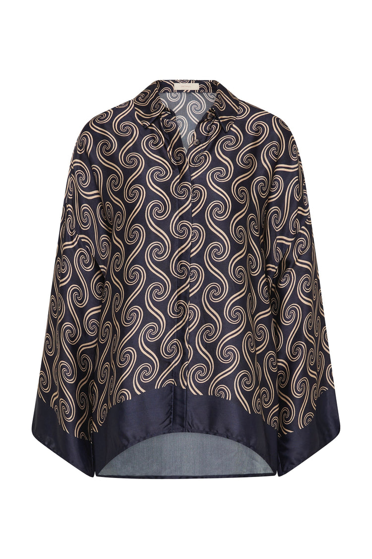 Faithfull-Cora shirt juanita swirl indigo-dgallerystore