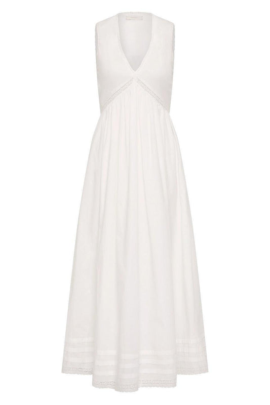 Faithfull-Fiora midi dress fresco lace white-dgallerystore