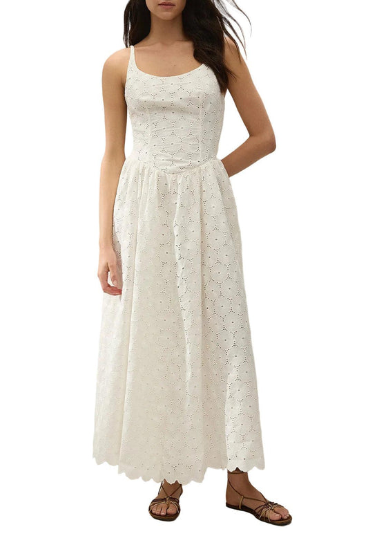 Faithfull-Milana midi dress dolce broderie white-dgallerystore