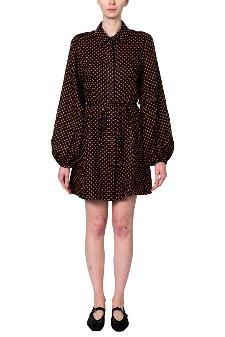 Faithfull The Brand-Rae Mini Dress Ludovica Polka Dot-dgallerystore