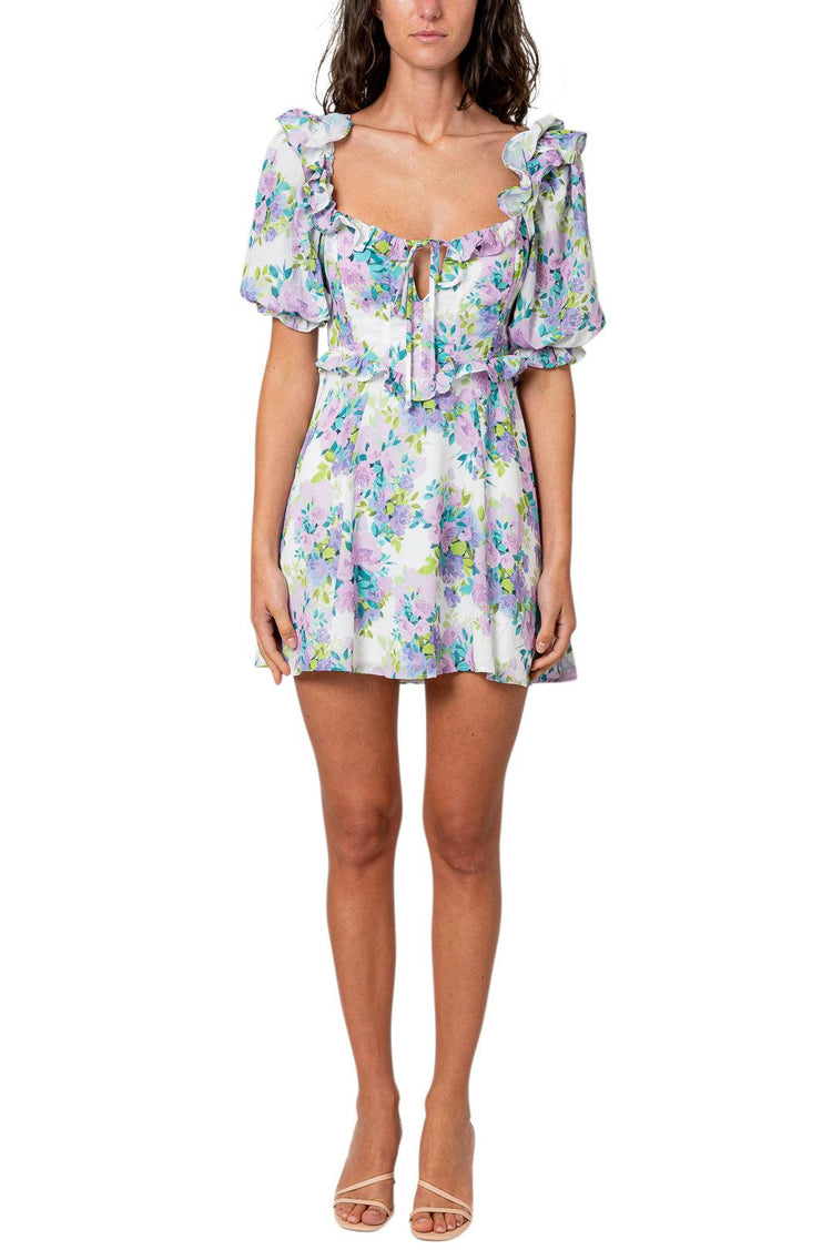 For Love And Lemons-Flower Print Mini Dress-dgallerystore
