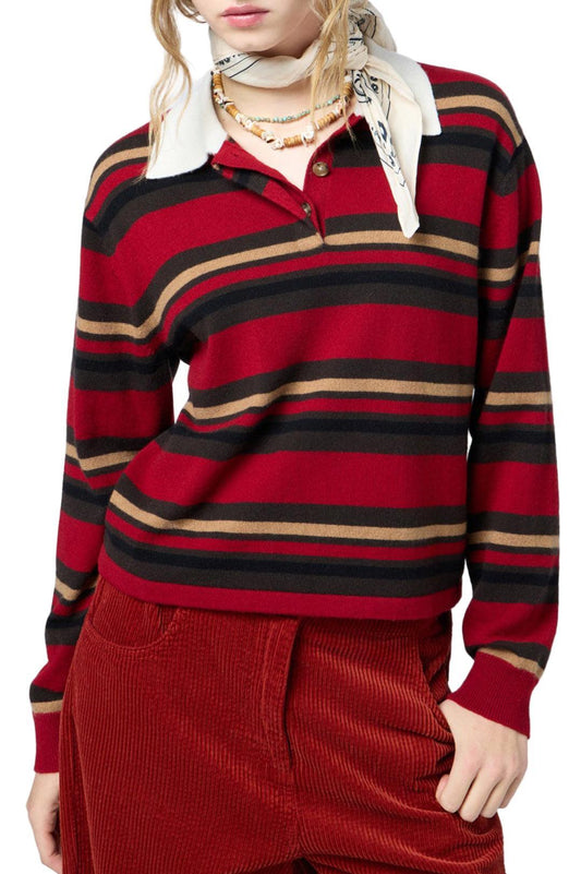 Guest In Residence-Cropped stripe rugby ruby combo-dgallerystore