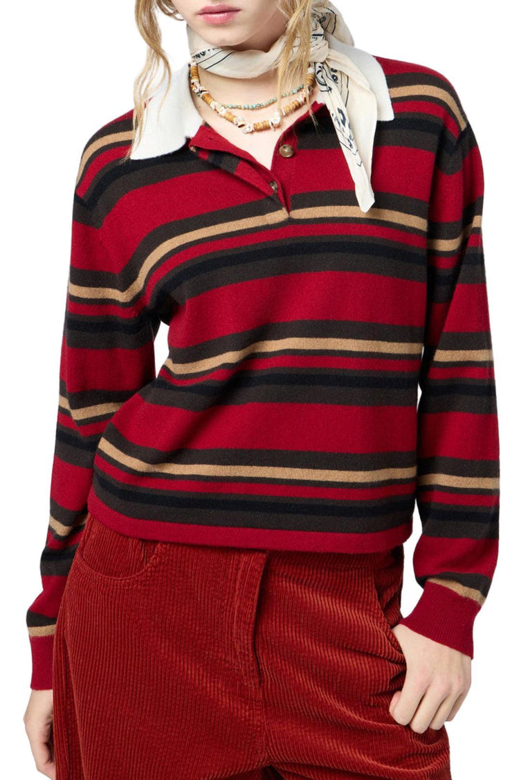 Guest In Residence-Cropped stripe rugby ruby combo-dgallerystore