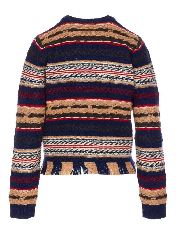 Guest In Residence-Striped fringed sweater-dgallerystore