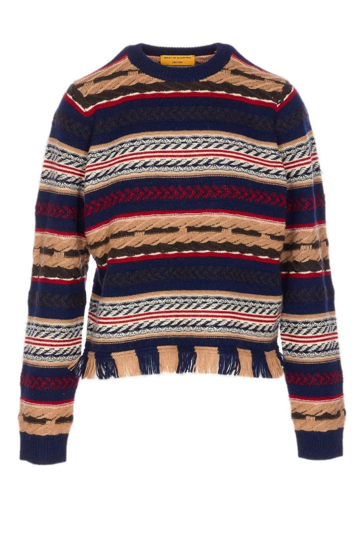 Guest In Residence-Striped fringed sweater-dgallerystore