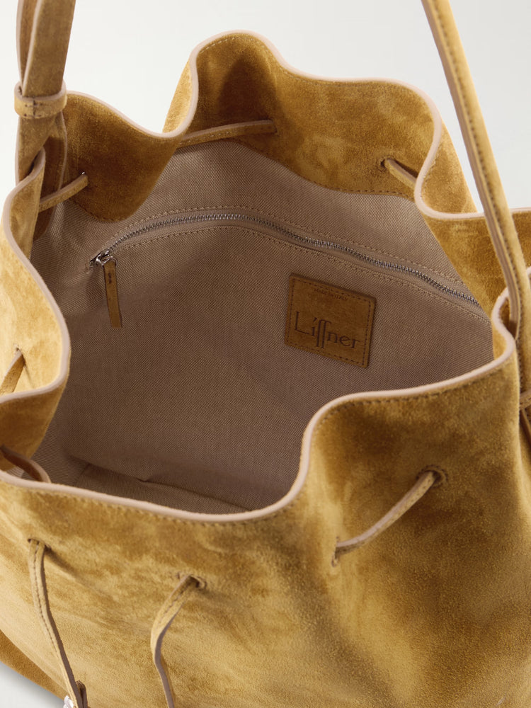 Liffner-Charm bucket cow suede sand-dgallerystore