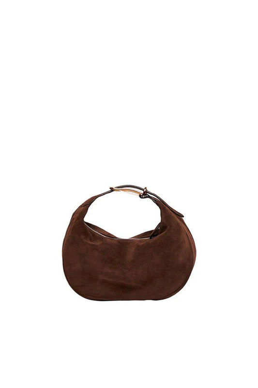 Liffner-Moon Pouch Dark Brown Suede-dgallerystore