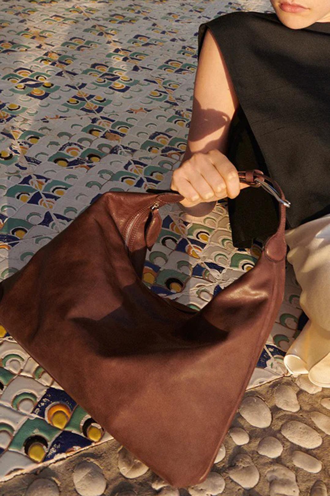 Liffner-Pillow Shoulder Bag Dark Brown-dgallerystore