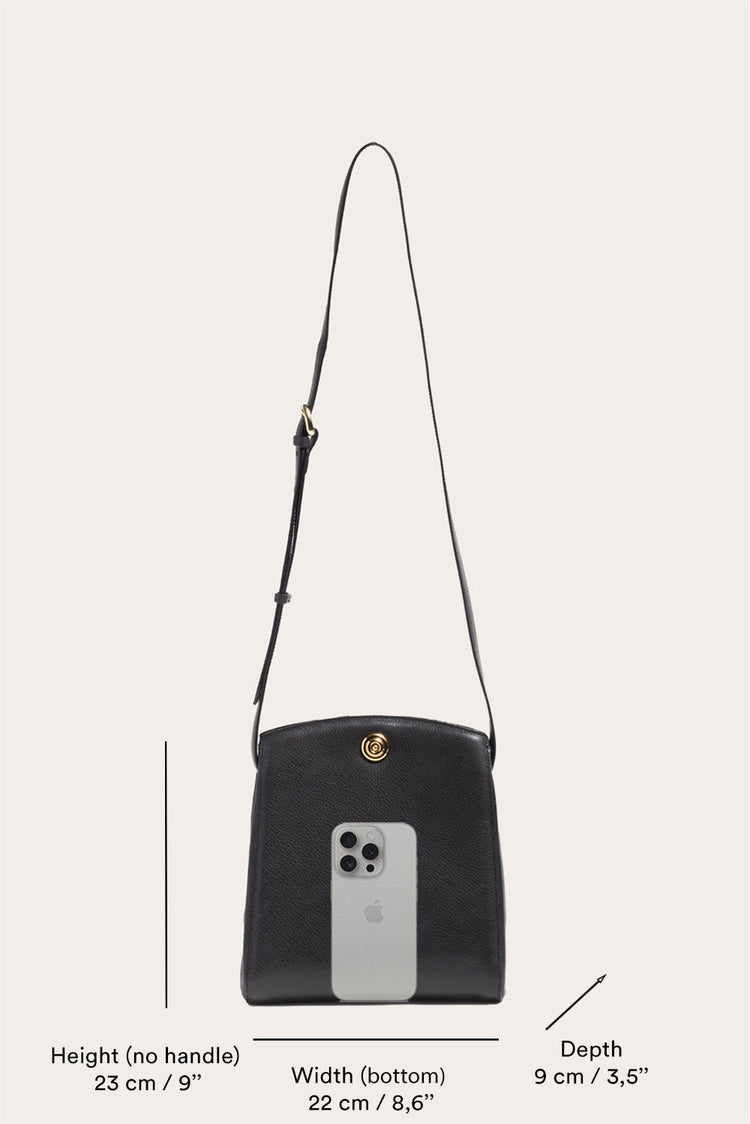 Liffner-Pushlock crossbody bag black croc-dgallerystore
