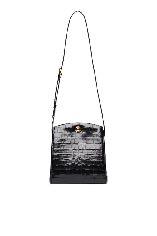 Liffner-Pushlock crossbody bag black croc-dgallerystore