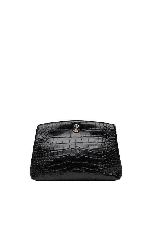 Liffner-Pushlock pouch black croc-dgallerystore