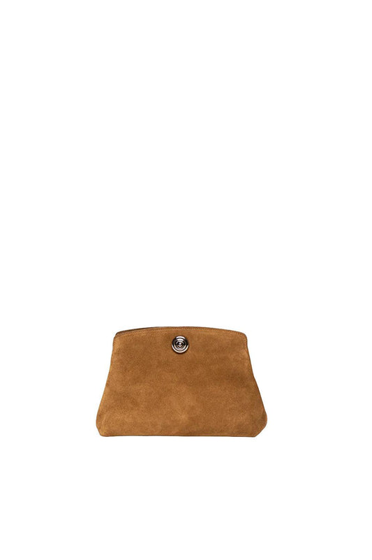 Liffner-Pushlock pouch mini light brown suede-dgallerystore