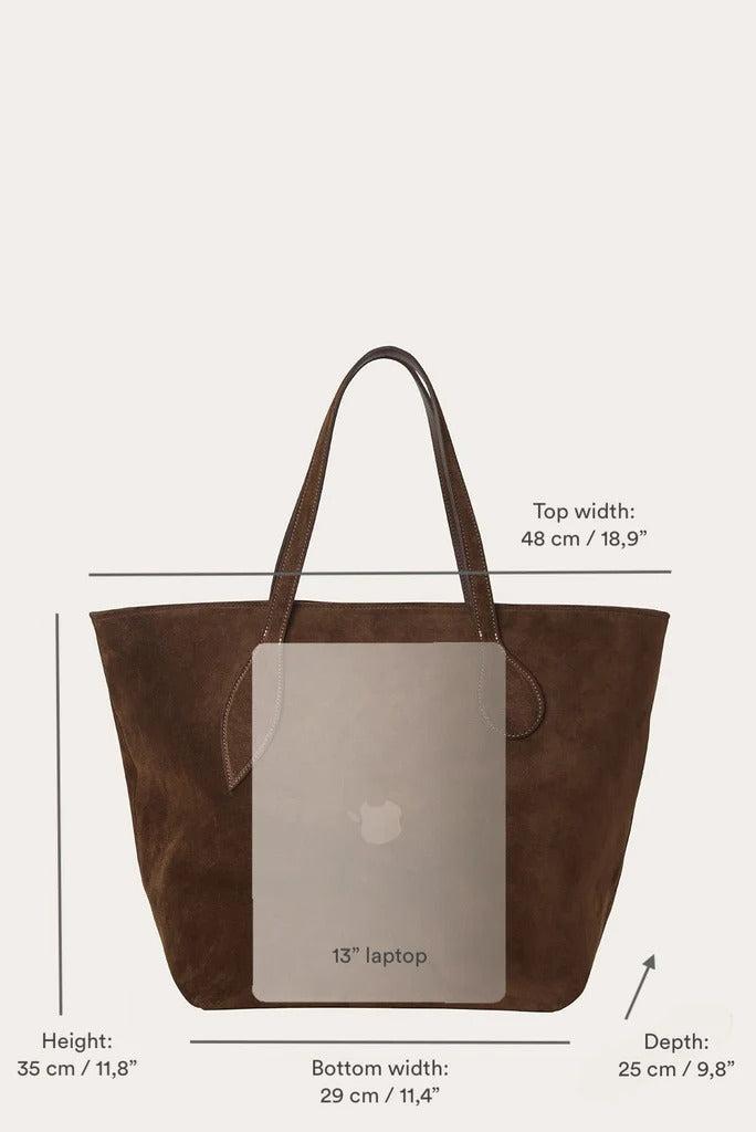 Liffner-Sprout Tote Dark Brown Suede-dgallerystore