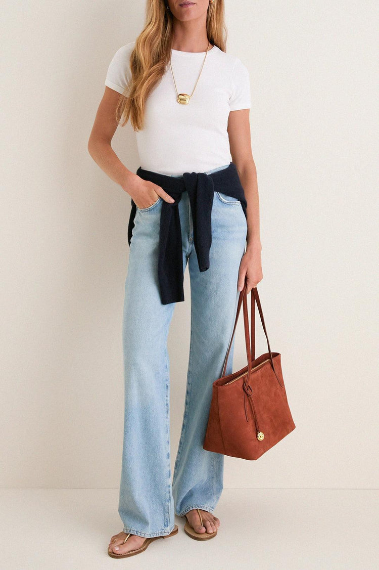Liffner-Sprout tote midi nubuck rust-dgallerystore