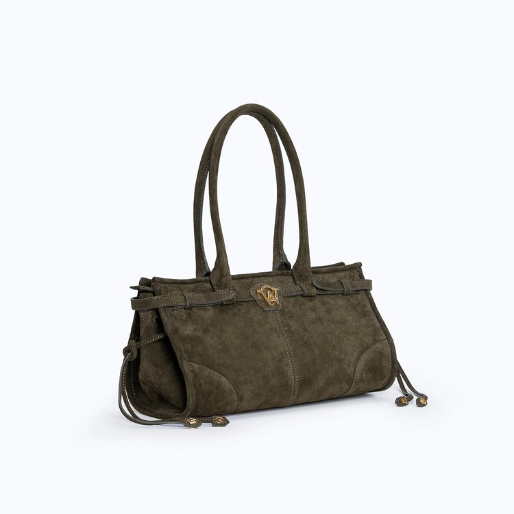 Manc-Baby jane - suede tobacco green-dgallerystore