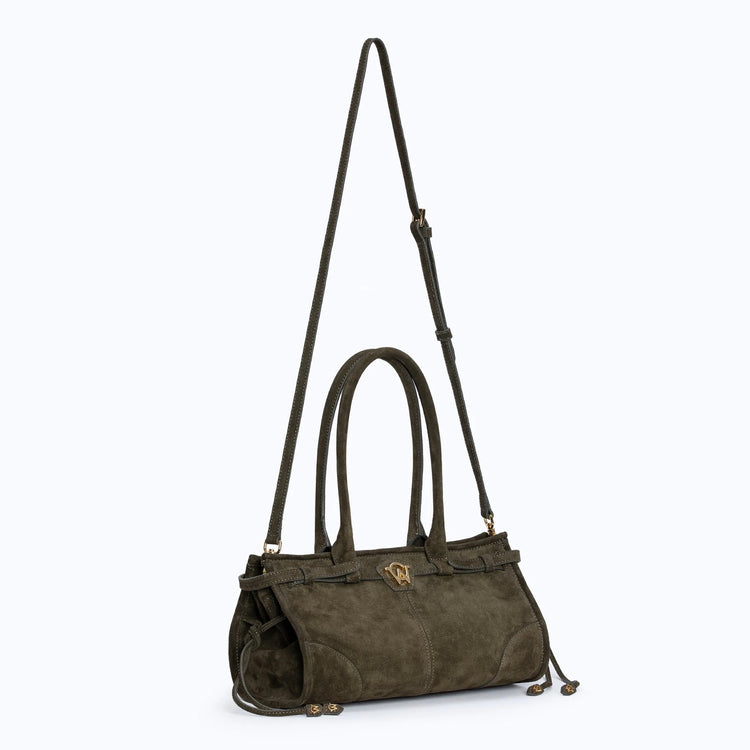 Manc-Baby jane - suede tobacco green-dgallerystore