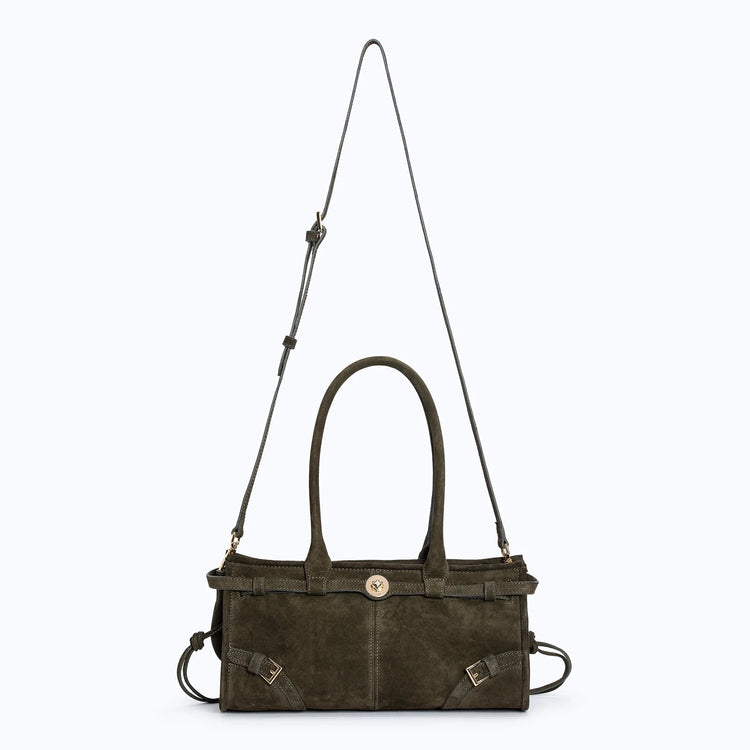 Manc-Baby jane - suede tobacco green-dgallerystore