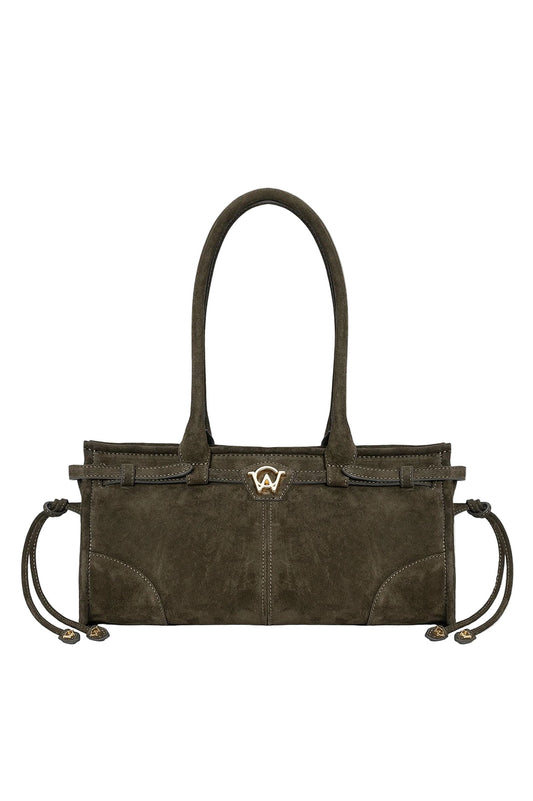 Manc-Baby jane - suede tobacco green-dgallerystore