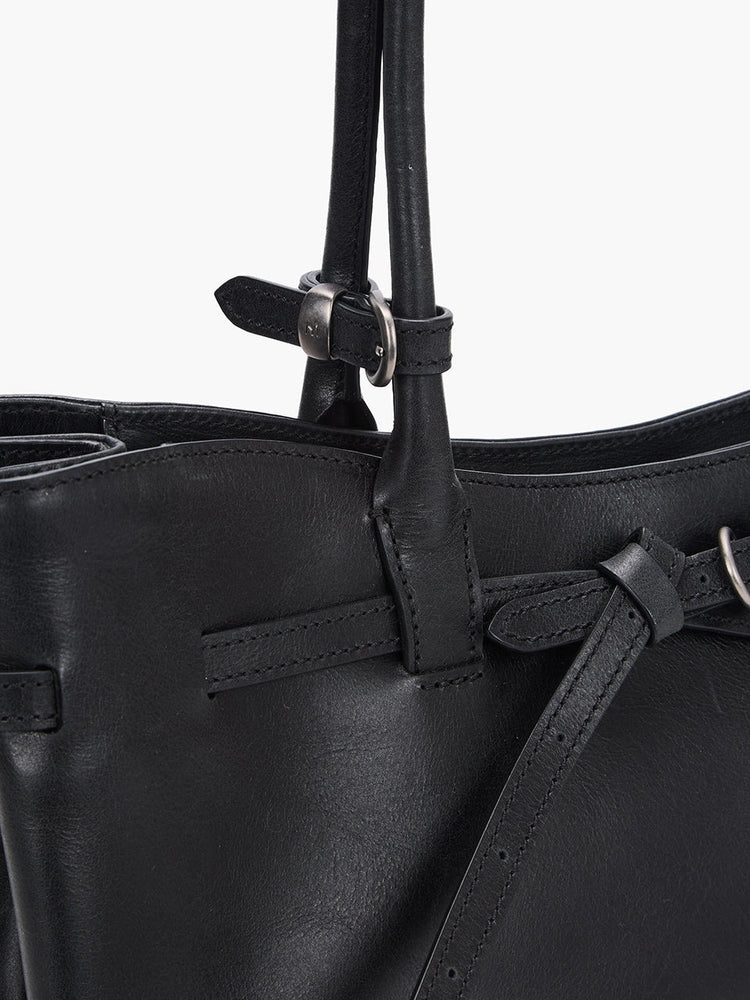 Margesherwood-Grandma used shoulder bag black pull up-dgallerystore