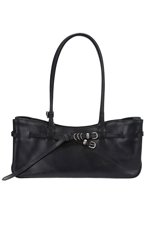 Margesherwood-Grandma used shoulder bag black pull up-dgallerystore