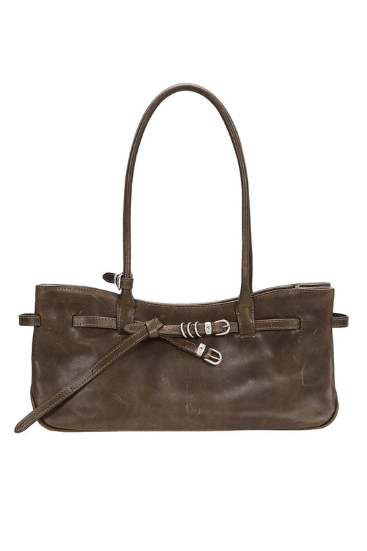 Margesherwood-Grandma used shoulder bag washed brown pull up-dgallerystore