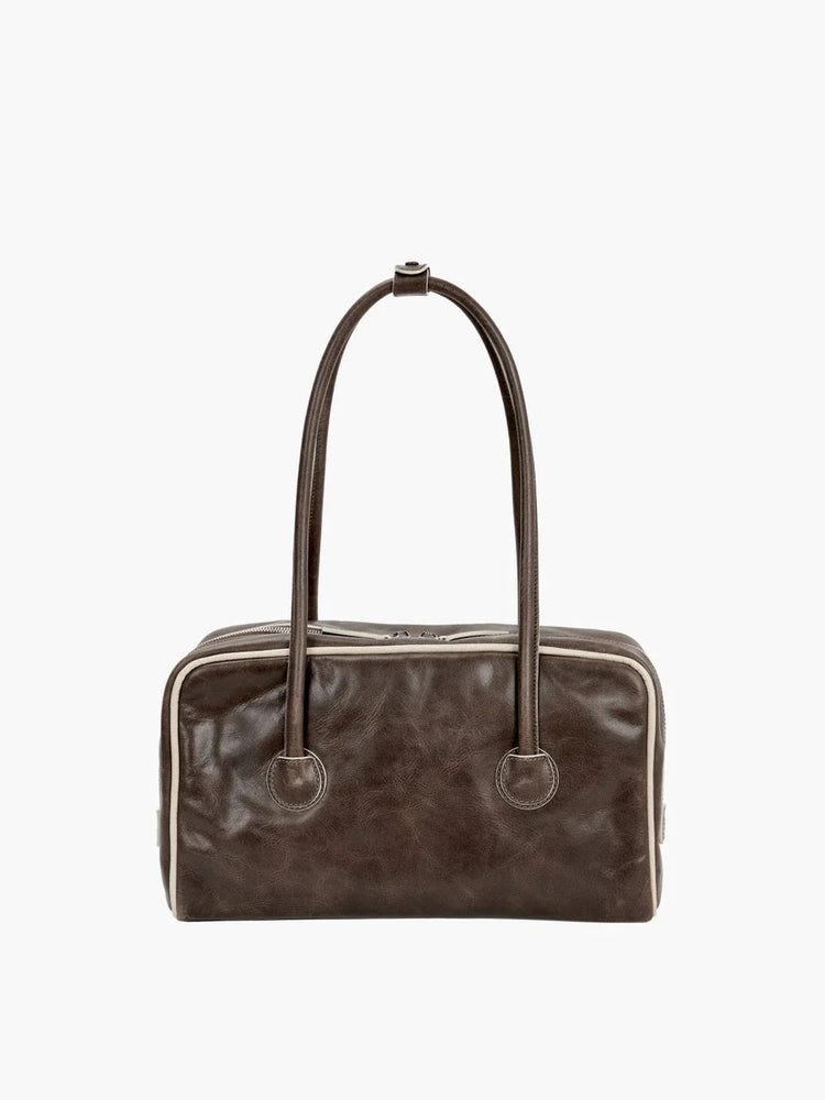 Margesherwood-Soft Boston Piping washed brown cream beige crinkle-dgallerystore