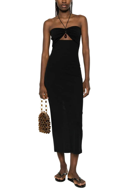 Nanushka-Nanushka halterneck cut out detail midi dress-dgallerystore