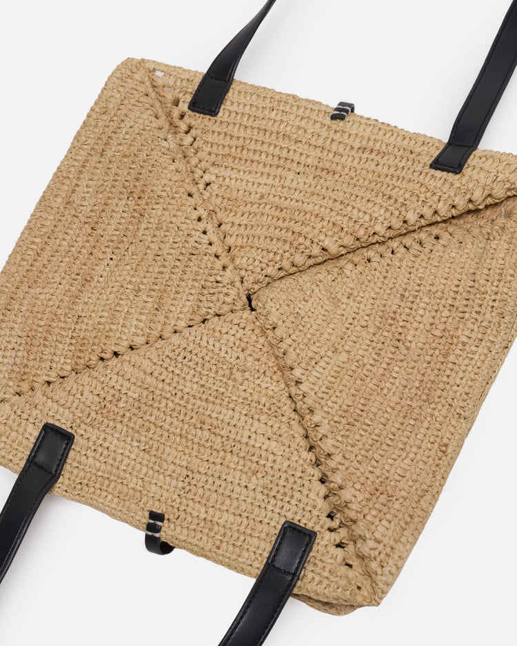 Nanushka-THE ORIGAMI TOTE NATURAL/BLACK-dgallerystore