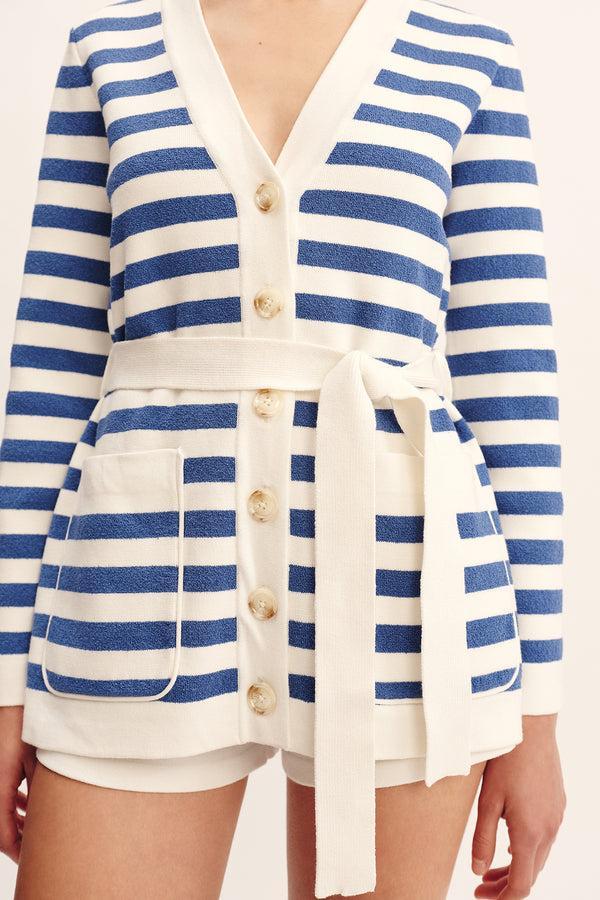 Posse-Ari Cardigan - Blue Stripe-dgallerystore