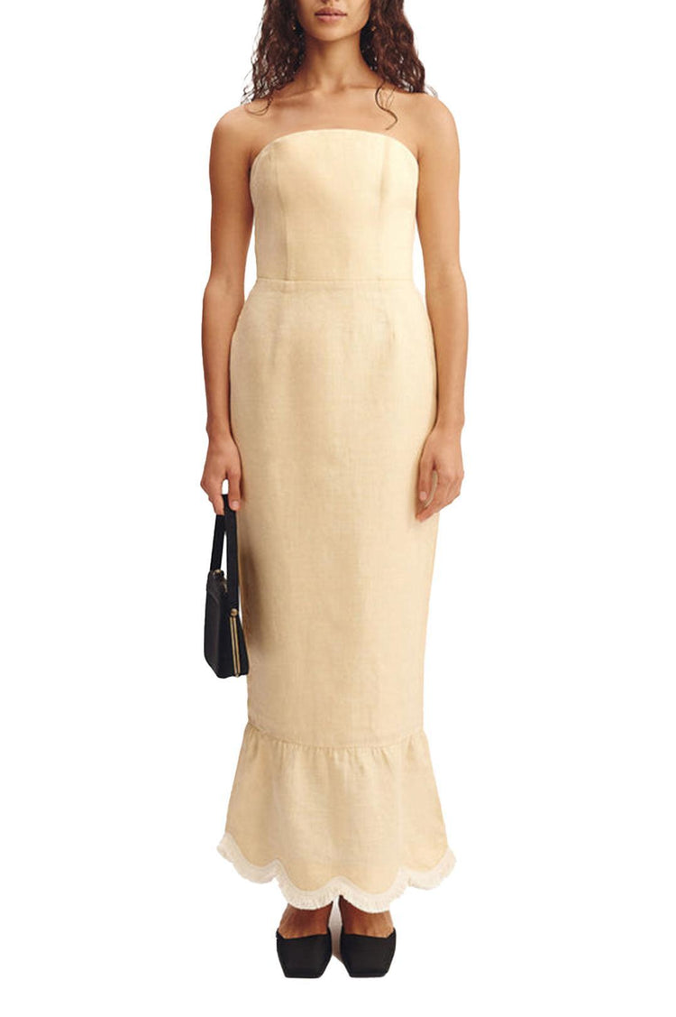 Posse-Essie Strapless Dress - Dusty Citron-dgallerystore