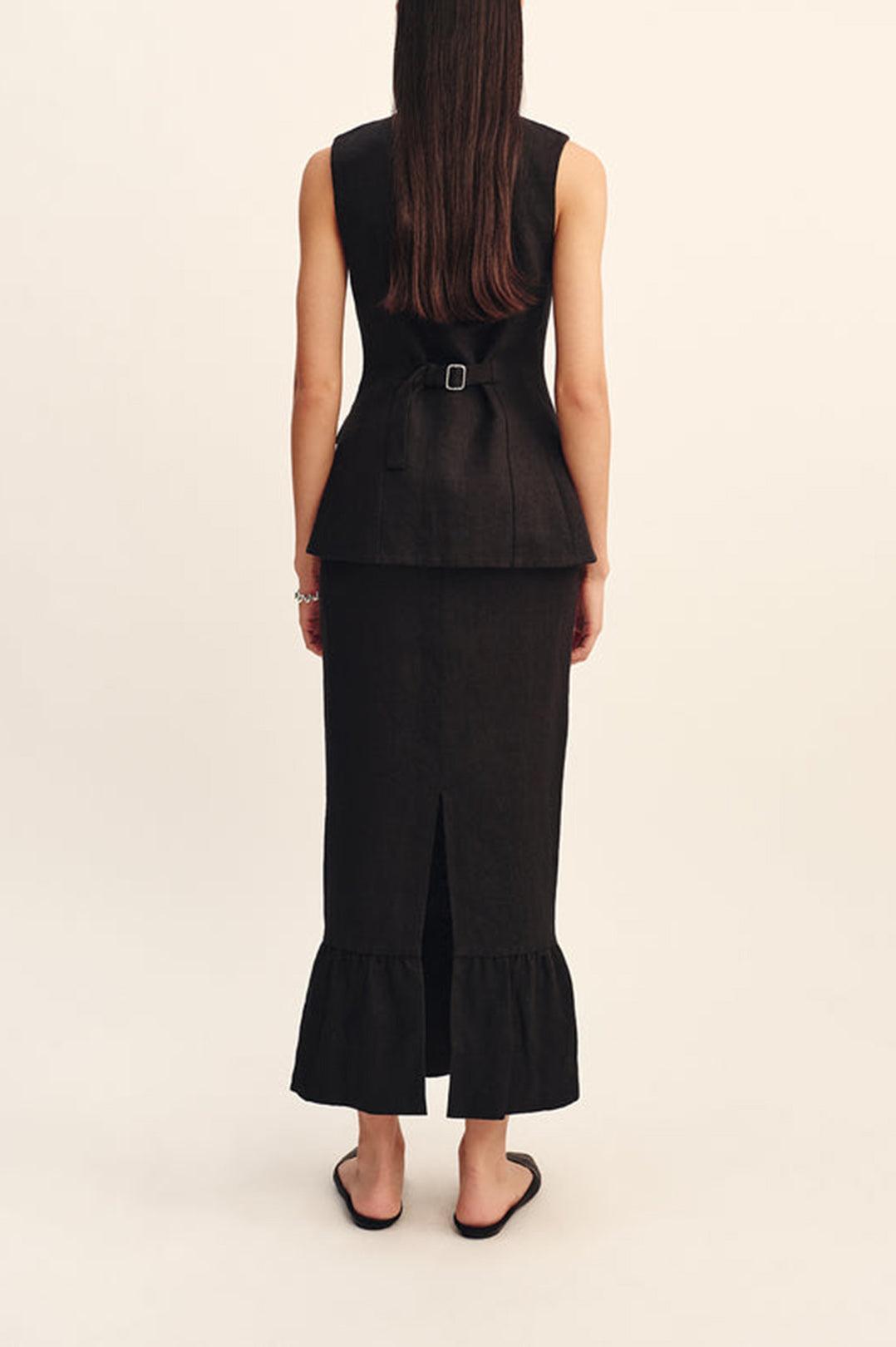 Posse-Matilda Column Skirt - Black-dgallerystore