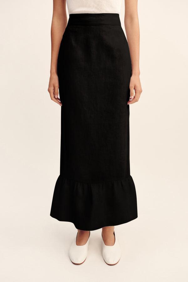 Posse-Matilda Column Skirt - Black-dgallerystore
