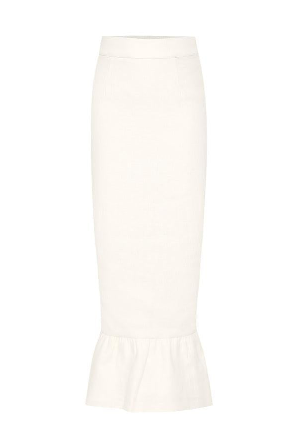 Posse-Matilda Column Skirt - Cream-dgallerystore