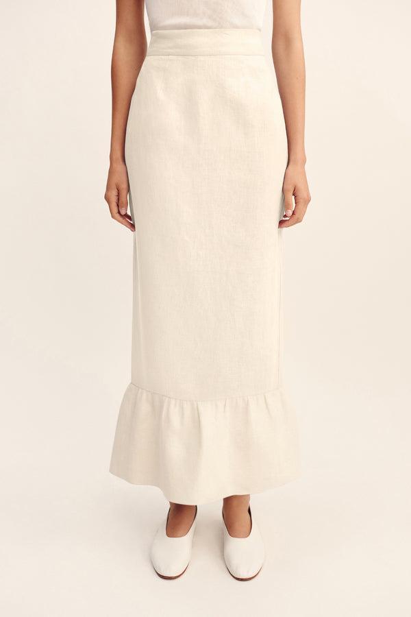 Posse-Matilda Column Skirt - Cream-dgallerystore