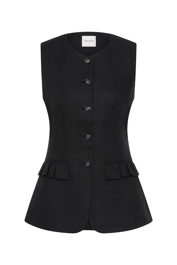 Posse-Matilda Gilet - Black-dgallerystore